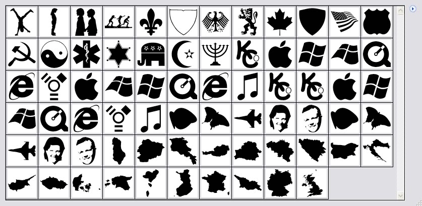 PS自定义形状工具3000多款图案边框动物植物人物花纹图形素材插件