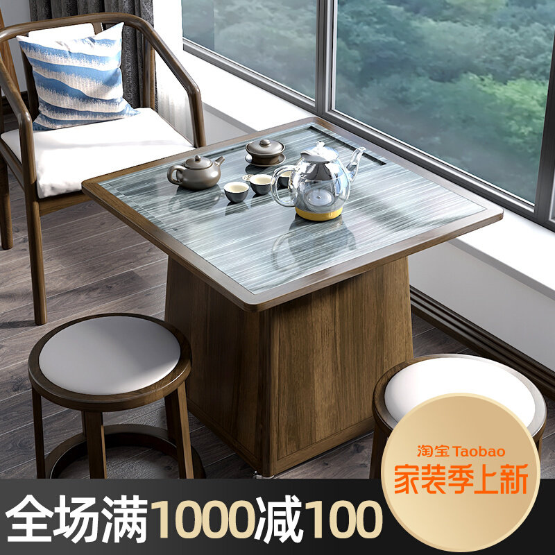 Tea Table Home Small Tea Table Small Square Solid Wood Kung Fu Mobile Tea Table Minima Modern Balcony Tea Table And Chairs Combination
