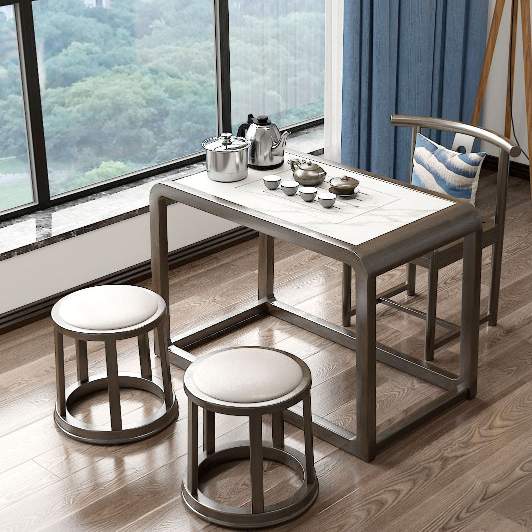 Balcony tea table and chair combination Solid wood tea table Household small tea table Small tea table Modern simple simple small tea table