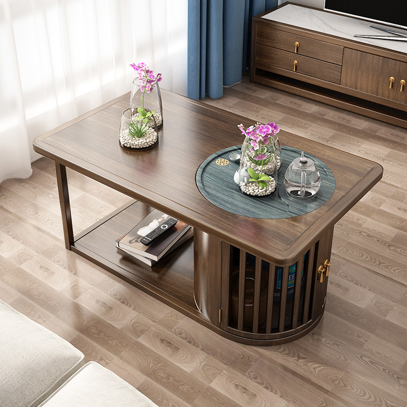 Tea table minimalist modern solid wood tea table dining room home Nordic Multi-functional tea utiliti tea Several tea tables integrated