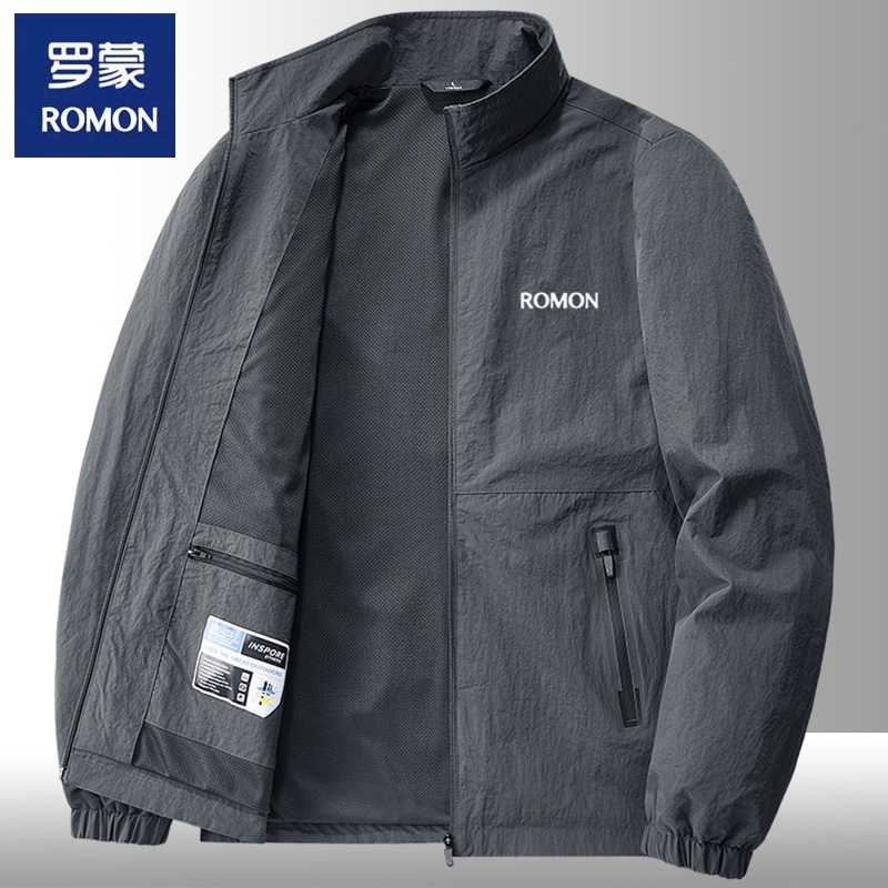 Romon Men's Business Casual Jacket Spring and Autumn Coat Windproof Waterproof Outdoor Top Middle-Aged and Elderly Casual Jacket