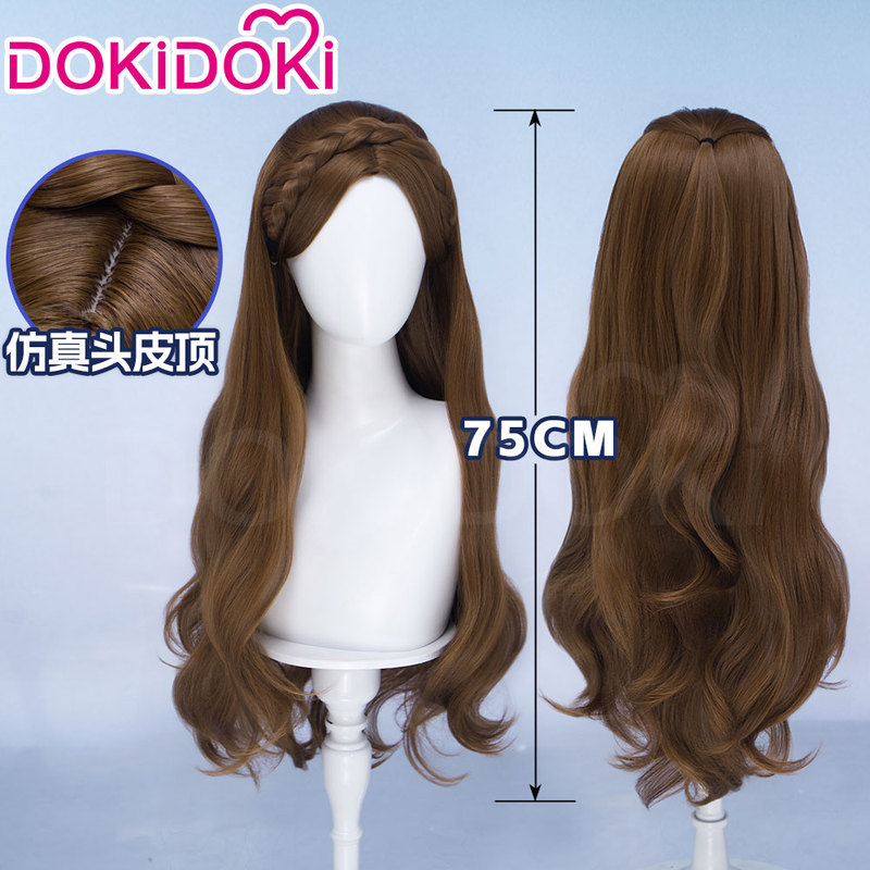 Dokidoki in Stock Barbie Real and Fake Princess Erica Cosplay Wig Scalp Top 75cm Curly Hair