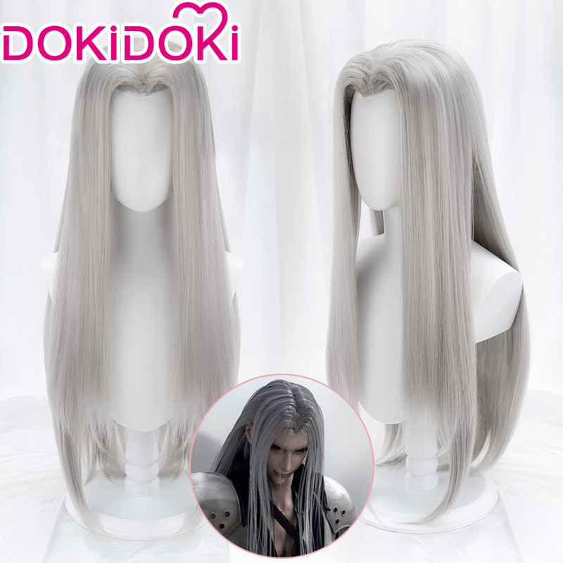 Dokidoki in Stock Final Fantasy Vii Ff7 Sephiroth Cosplay Wig Silver White Long Hair
