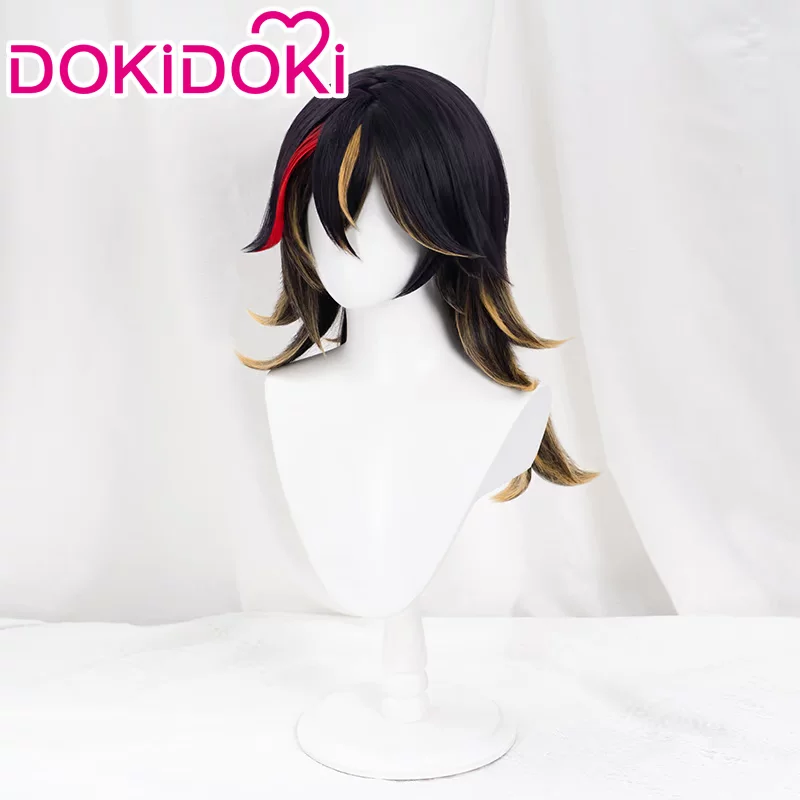 DOKIDOKI Genshin Impact, яблоко, черный парик, (Physicals), косплей