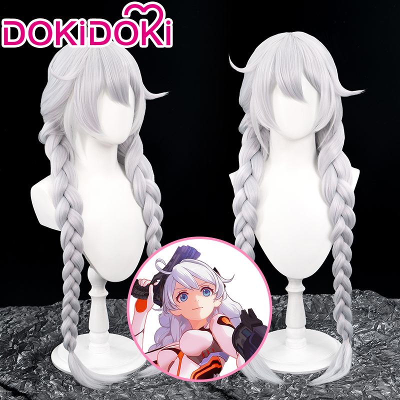 Dokidoki in Stock Honkai Impact 3Rd Kiara Neutral Wig Cosplay Wig Silver-White Double Braids Dokidoki in Stock Honkai Impact 3Rd Kiara Neutral Wig Cosplay Wig Silver-White Double Braids