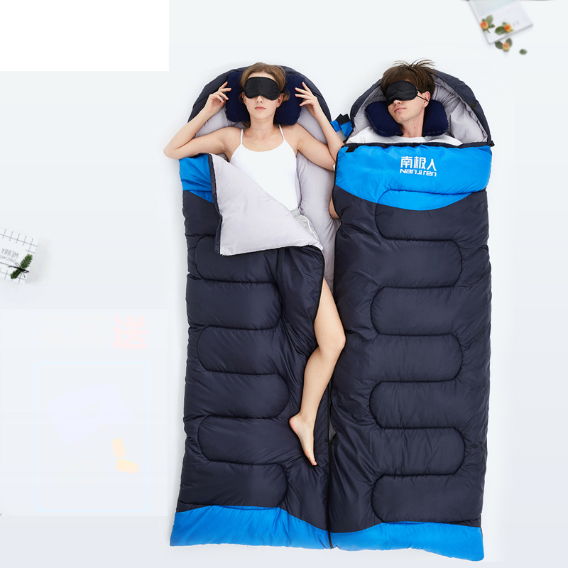 South Pole Sleeping Bag Adult Male Outdoor Camping Winter Pure Cotton Adult Thickened Portable Indoor Single Warm Sleeping Bag