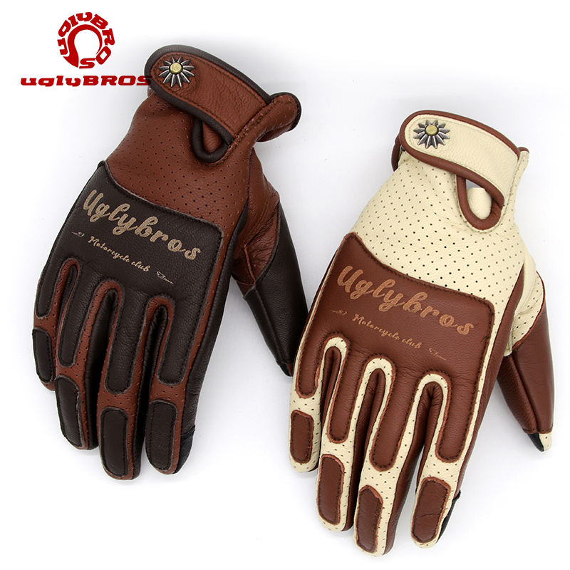 uglybros ugly brother vintage motorcycle gloves locomotive genuine leather Harley riding autumn winter plus velvet waterproof men and women