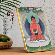 Customized table setting for Amitabha portraits for the Bliss Dharma Assembly visualization charts and hanging paintings for the Wuming Retreat Buddhist Academy