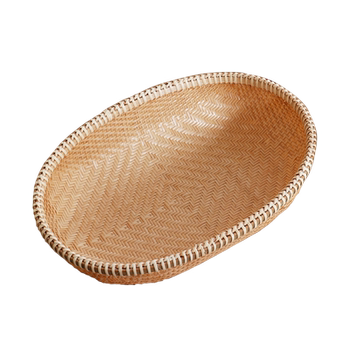 Bamboo woven products oval fine woven bamboo basket