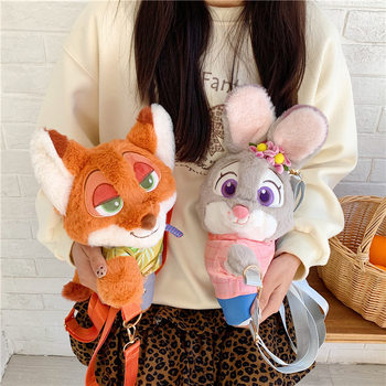 New Judy Nick Plush Doll Student Backpack Zootopia Backpack as a Birthday Gift for Children