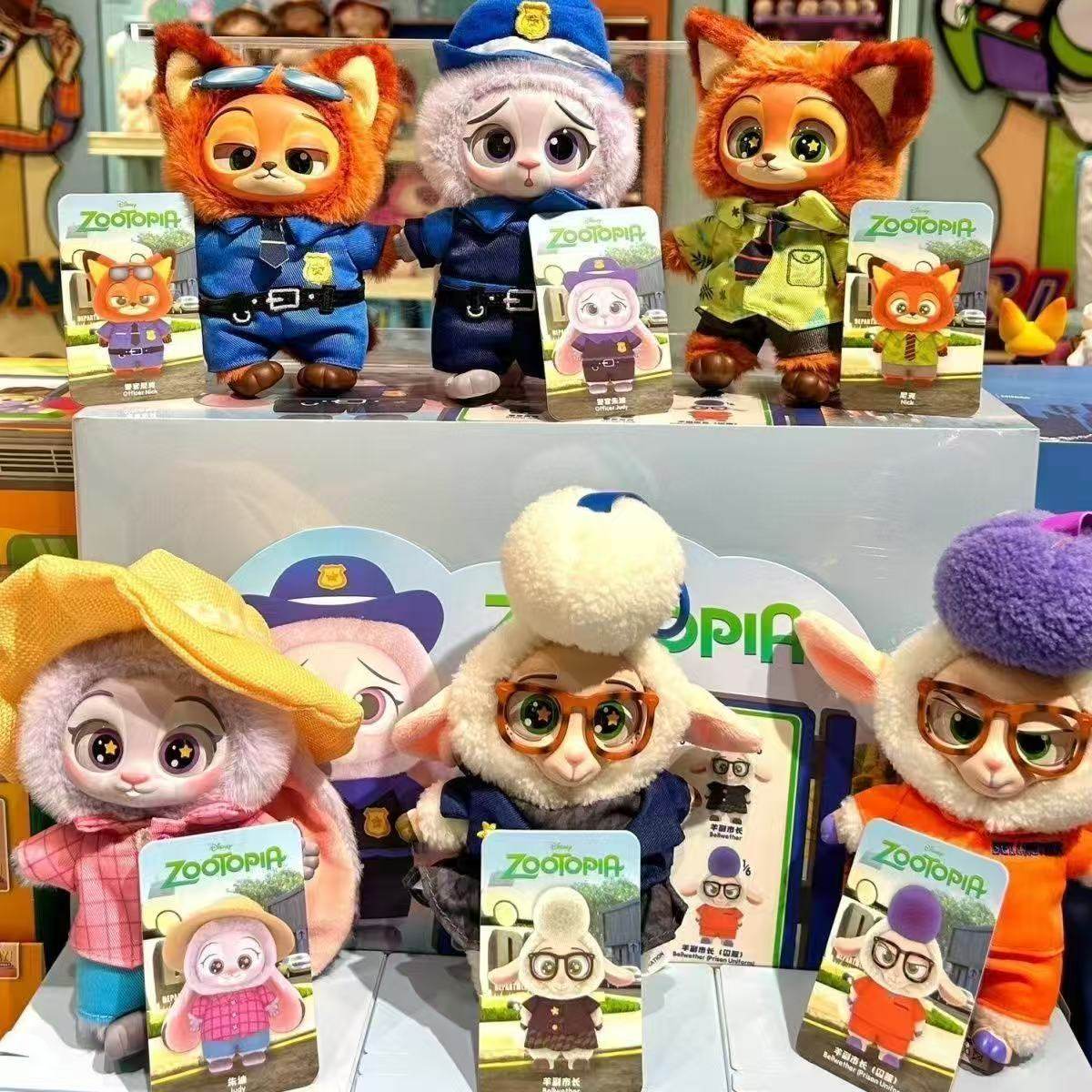 Zootopia Full Series 6 Vinyl Plush Toys Trendy Blind Box Figurines Keychains Student Backpack Charms