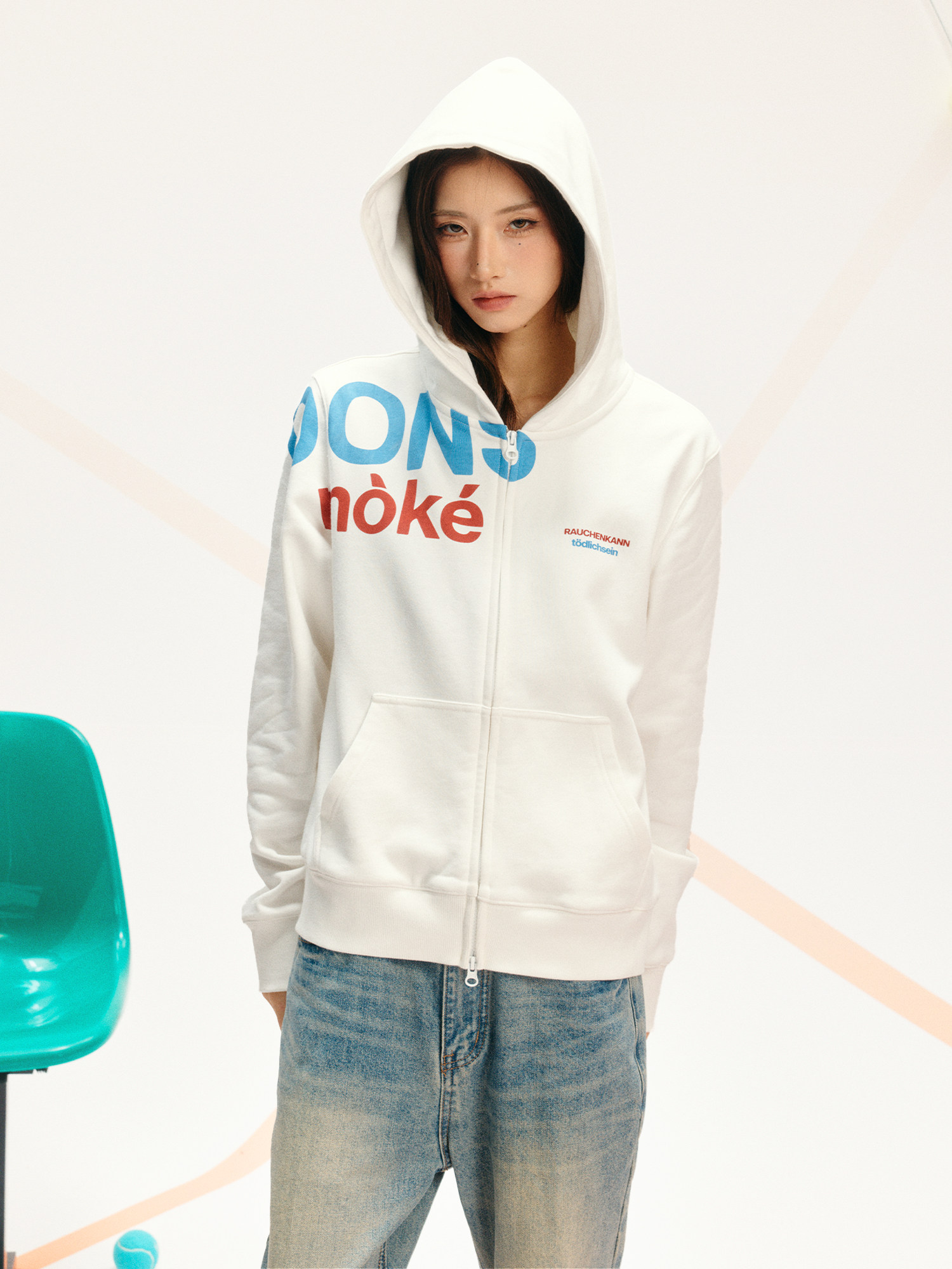 DONSMOKE Standard-Fit Slogan Hooded Sweatshirt
