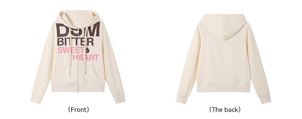 DONSMOKE Letter Print Hooded Sweatshirt