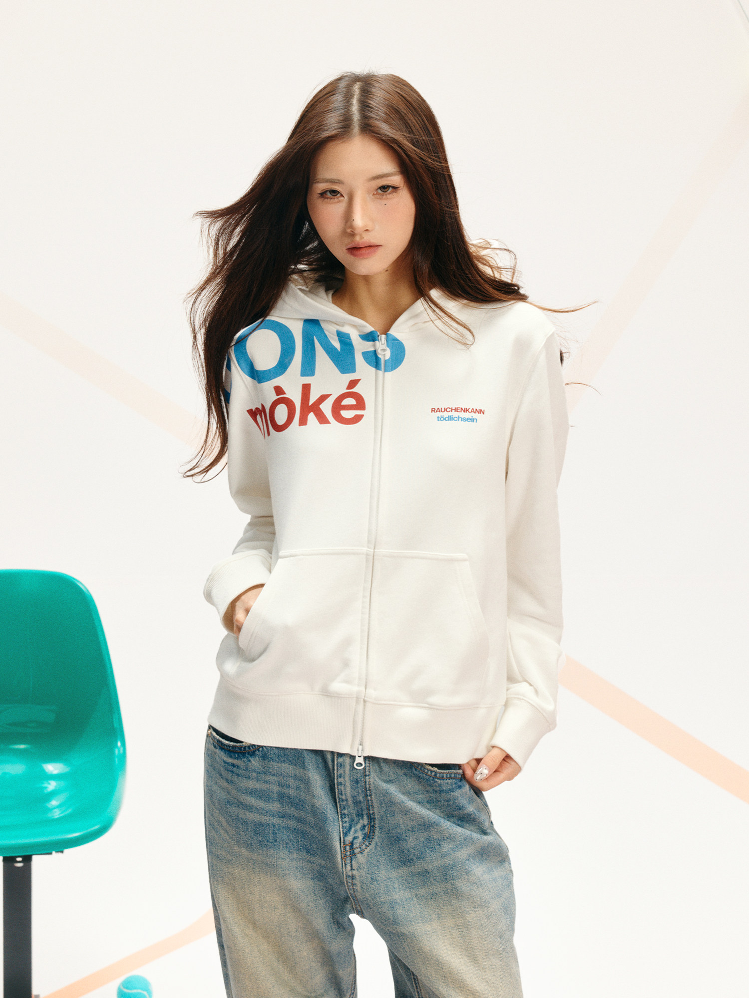 DONSMOKE Standard-Fit Slogan Hooded Sweatshirt
