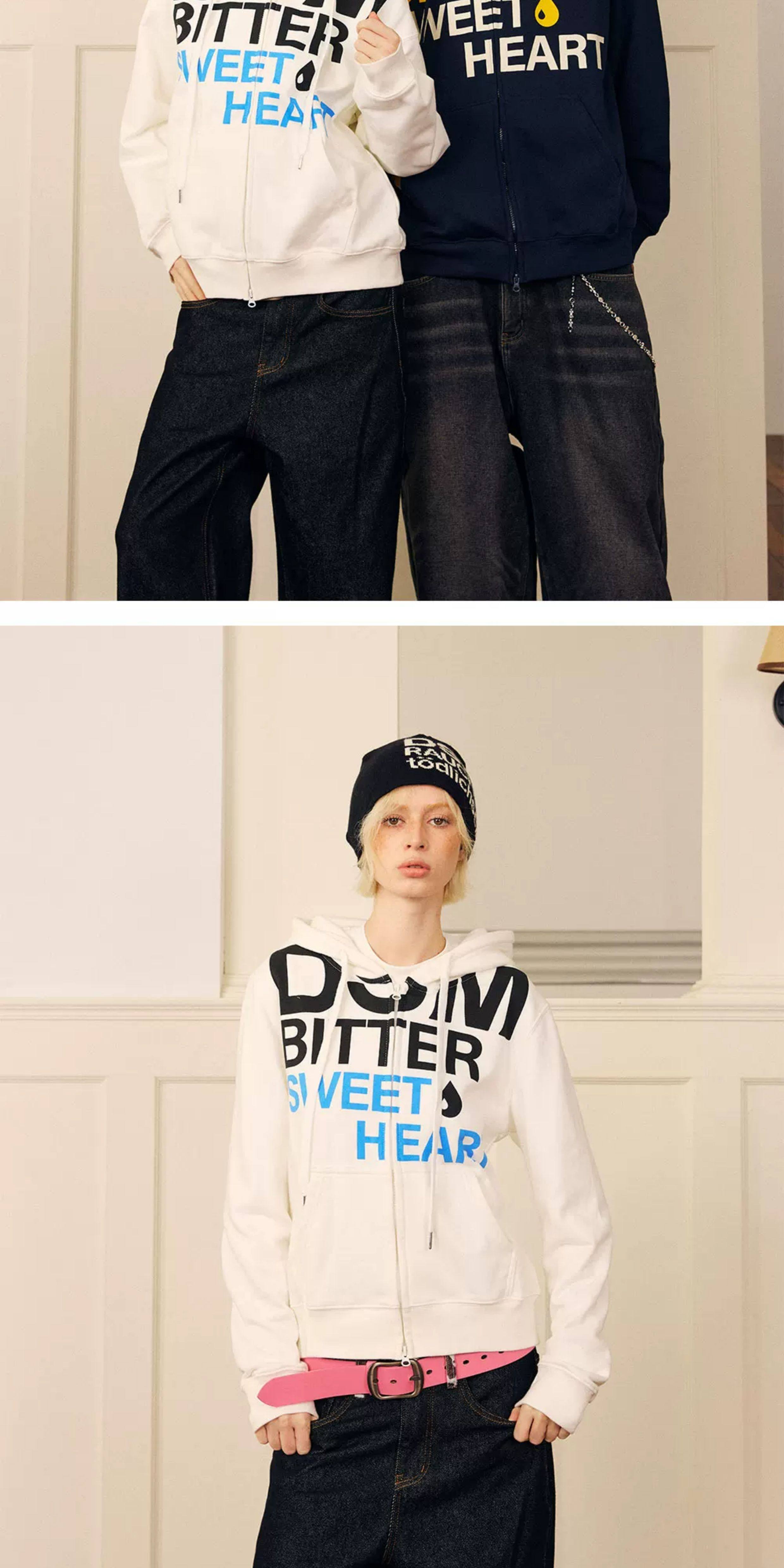 DONSMOKE Letter Print Hooded Sweatshirt