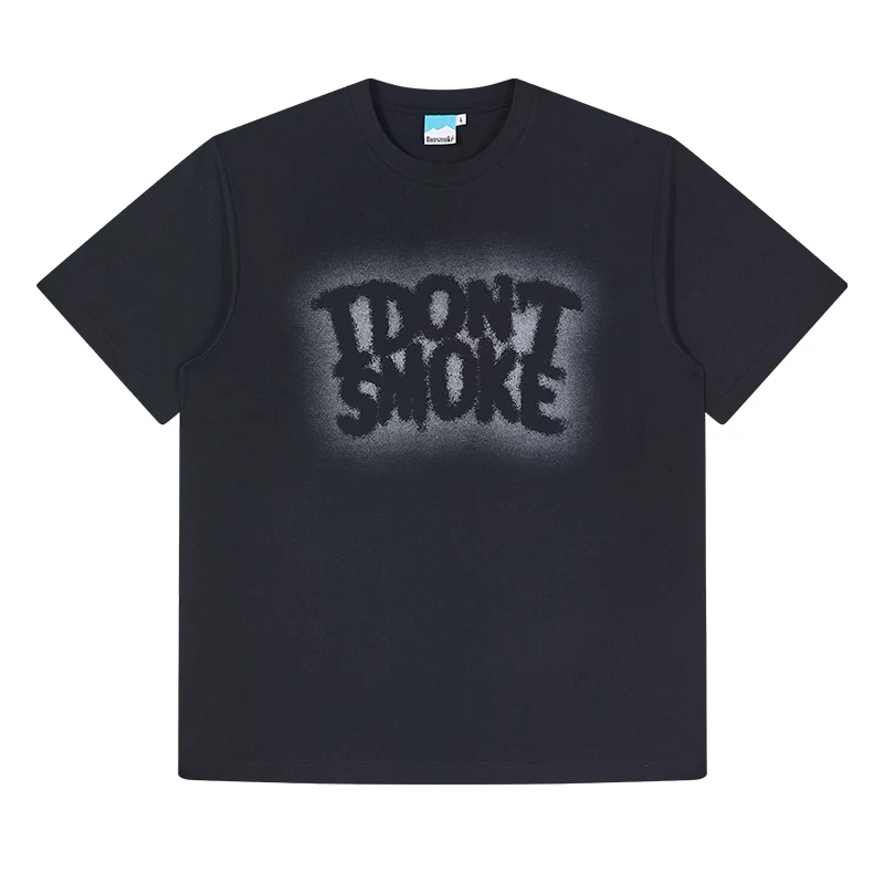 «Ваши короткие рукава туман» Donsmoke американский стиль печатный свободный короткий рукав футболка пара звезда