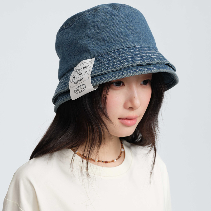 Classic Denim Fisherman Hat, Washed Vintage Double-Brimmed Casual Versatile Niche Fashion High-End Hat, Thin Style Classic Denim Fisherman Hat, Washed Vintage Double-Brimmed Casual Versatile Niche Fashion High-End Hat, Thin Style