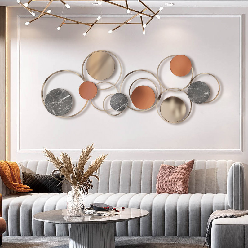 Modern light luxury wall decorations creative metal sofa bedroom background wall three-dimensional pendant hotel lobby wall decoration