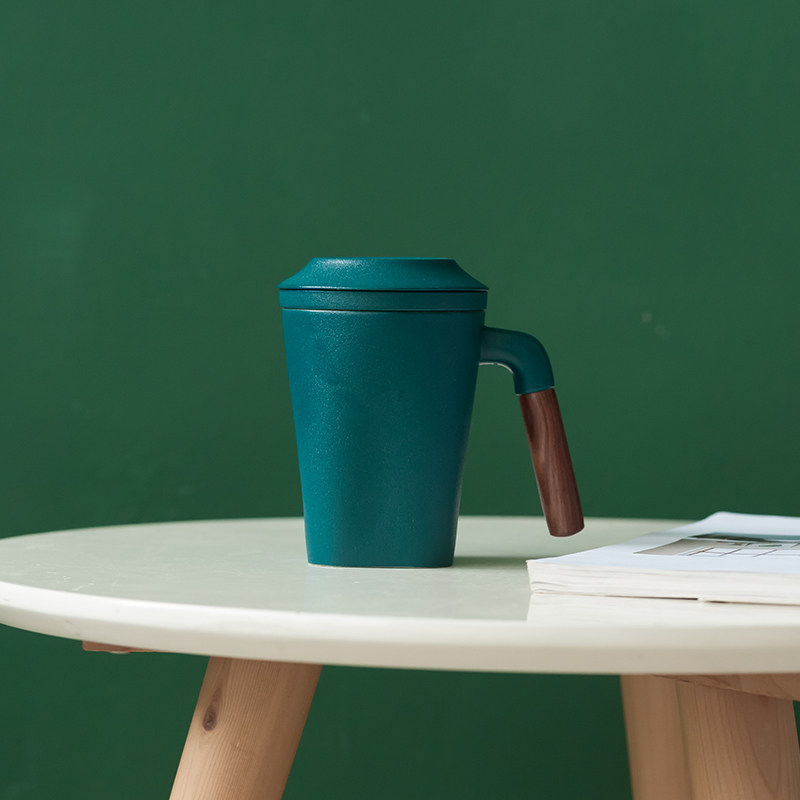 Tea cup custom creative ceramic water cup with cover office filter home drinking cup mark tea