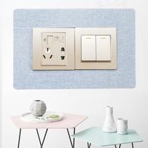 Switch protective cover anti-dirty panel wall lamp sticker socket cover fabric light luxury frame cover ugly hole patching decorative sticker