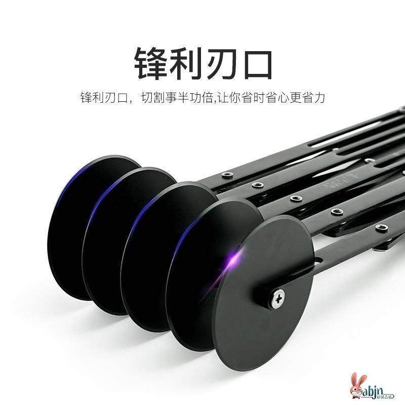 Retractable 5-Wheel 7-Blade Dough Divider for Non-Stick Pastry, Puff Pastry, Pizza Multi-Wheel Cutter