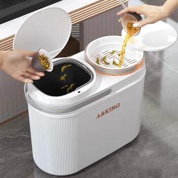 Japanese Imported High-End Tea Waste Separation Two-In-One Trash Can with Filter for Tea Dregs and Drainage Water, Specially Designed for Tea Tables