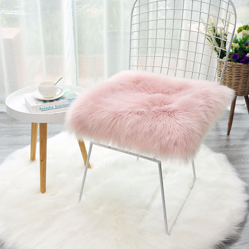 Imitation goat plush chair cushion thickened dining chair cushion owner chair computer chair butt cushion for a long time sitting office cushion student
