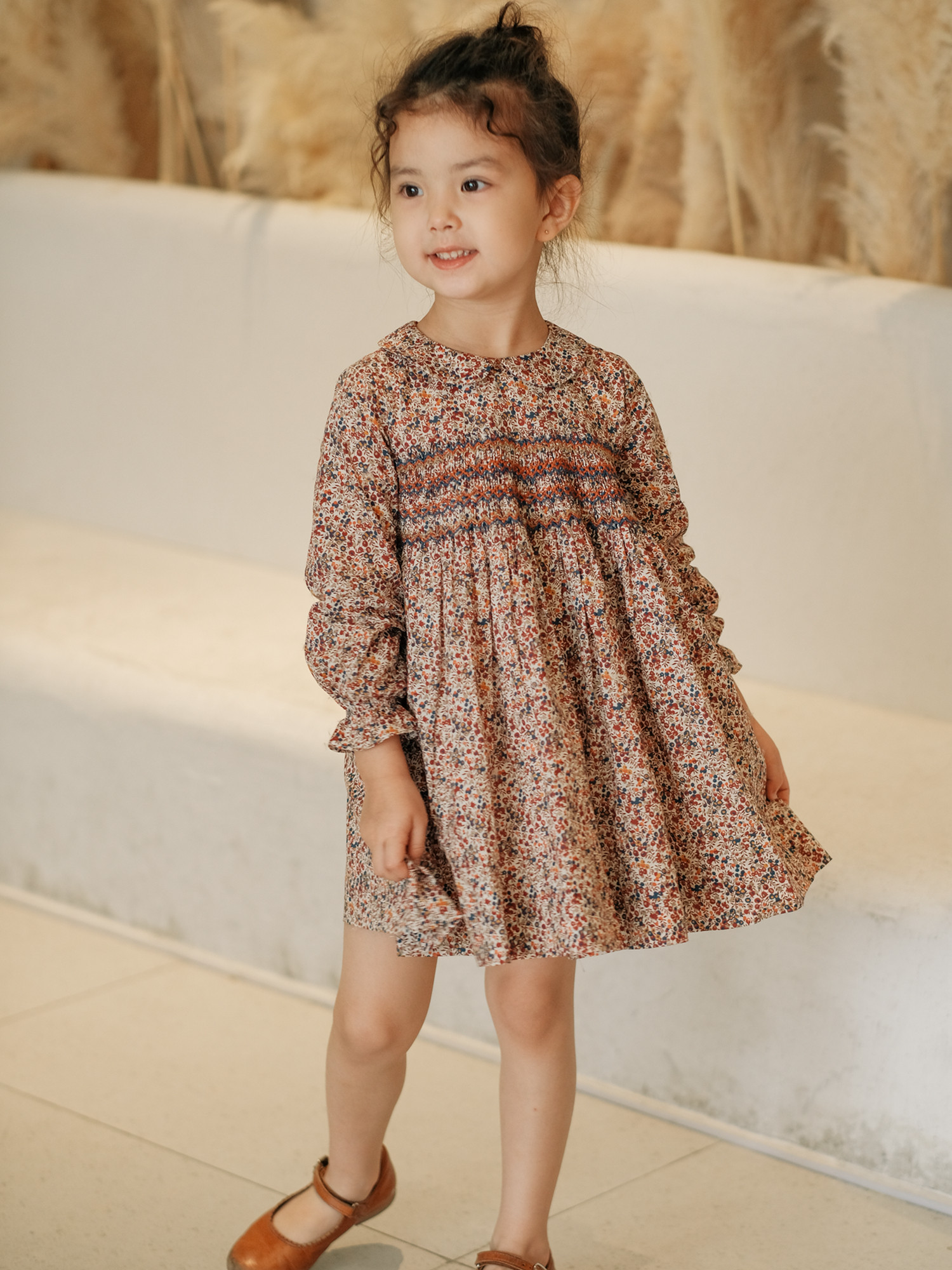 Chuxu 2022 early autumn high-definition girls retro small berry dresses Japanese imported fabrics combed cotton