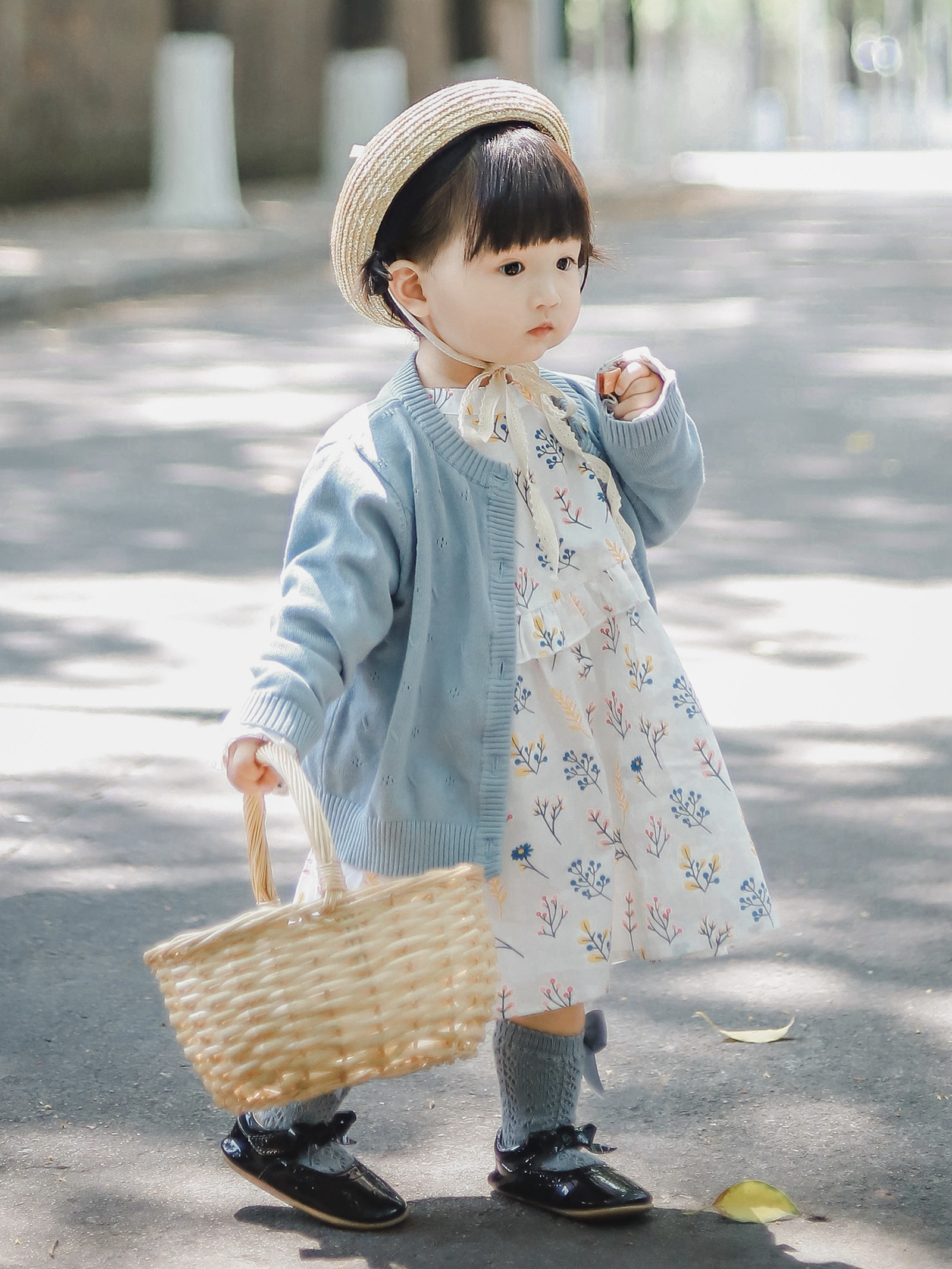 Chuxu original 2022 early autumn new girl small fresh floral dress baby cotton romper thin romper