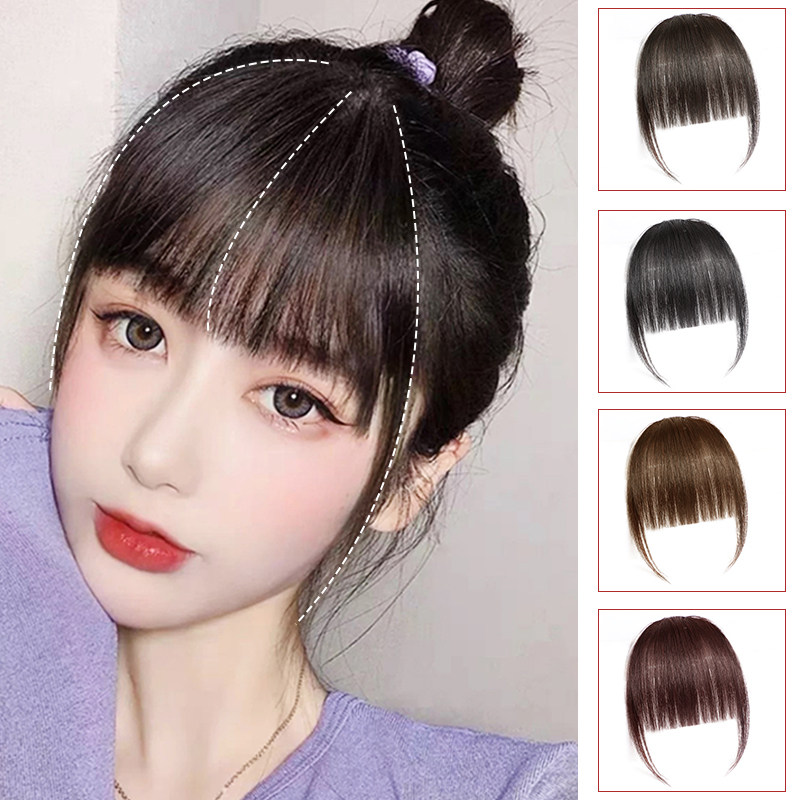Manga Liuhai Real Hair Fake and Sea Air Liuhai Wig Women Nature Invisible and Seamless Sea Network Red Wig Piece