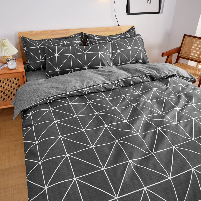 Net red with four pieces of water washed cotton bed Bedding All Season Quilt Cover Bed Single Student Dormitory 3 Quilts Three Sets 4