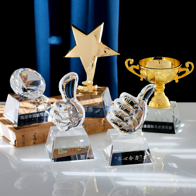 Creative Crystal Trophy Custom Thumb Kids Kids Students Kindergarten Graduation Customized Lettering Customization
