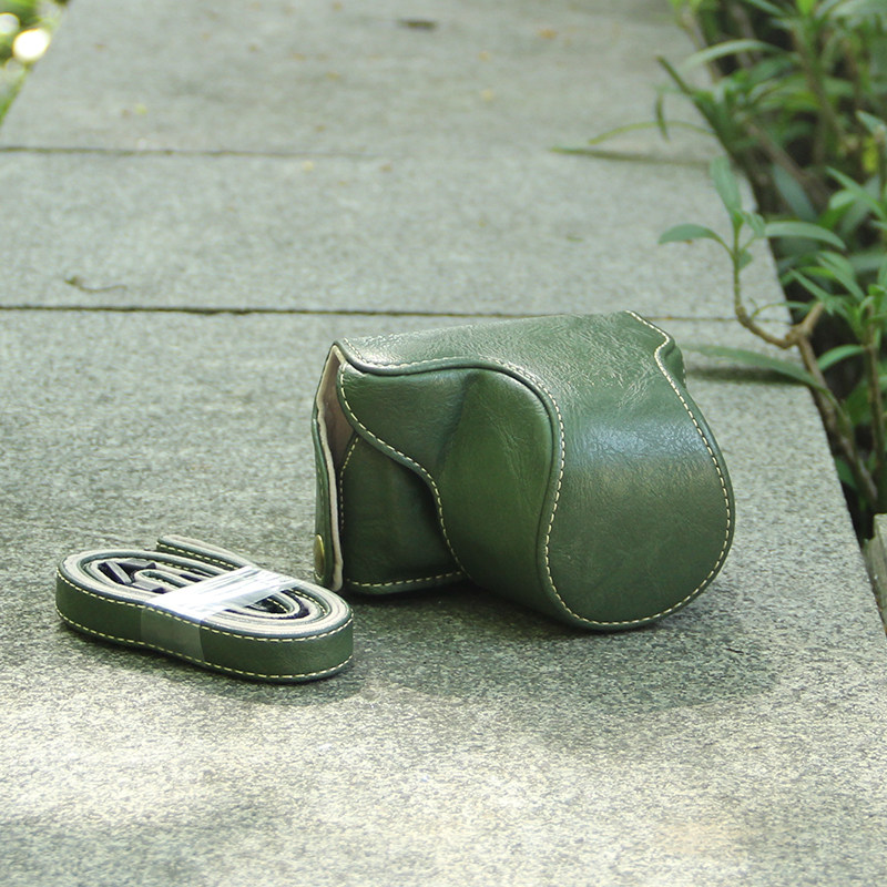 Applicable Panasonic GF10X leather cover camera bag LX10 protective sleeve GF9 retro green GF8 single shoulder bag GF7 micro single eye camera