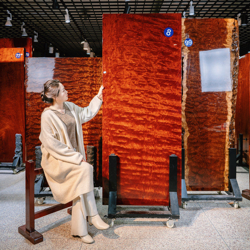 Brazil Huang Solid Wood Main board table Log Redwood Tea Table Office dinner table Brazil Flower Pear Natural Spot 2 m