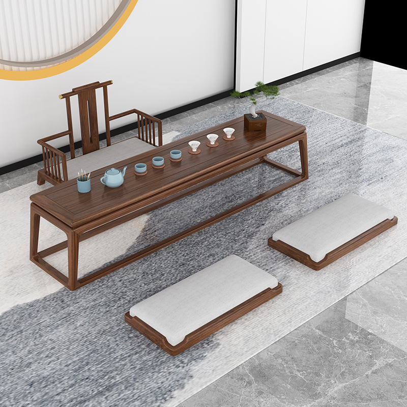 New Chinese-style solid wood tatami tea table and chairs Kang table Japanese-style bay window table table home B&B model room coffee table