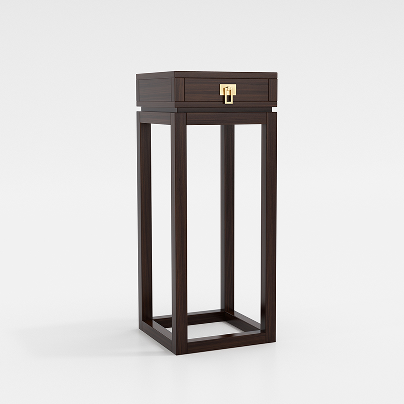 New Chinese flower stand simple Chinese drawer Zen solid wood home villa model room B&B hotel furniture customization