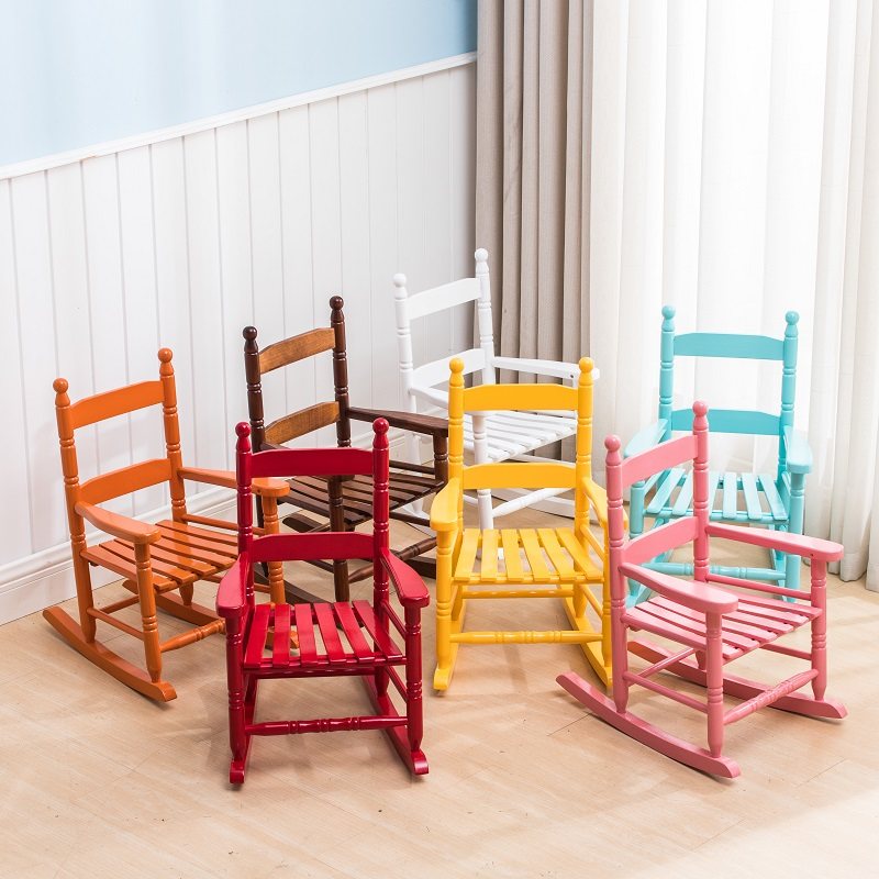 Nordic household children's rocking chair all solid wood horse kindergarten living room photo studio props chair one-year-old gift