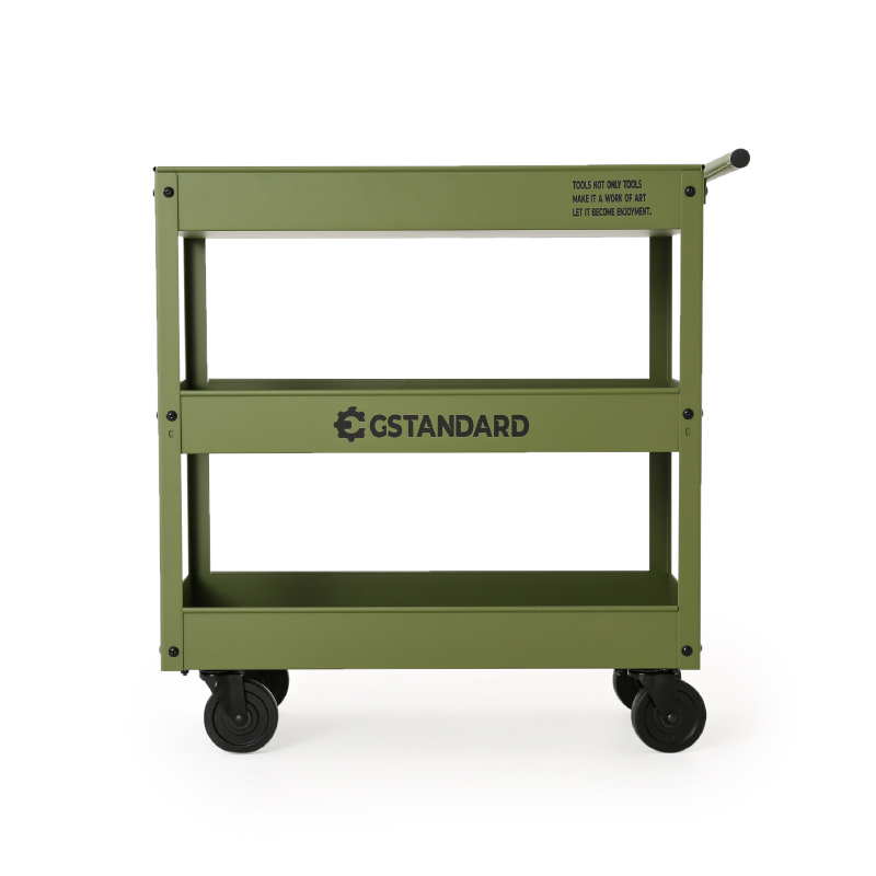 Gstandard Light Luxury Ins-Style Café Bookshelf and Green Plant Movable Storage Cart for Home Use