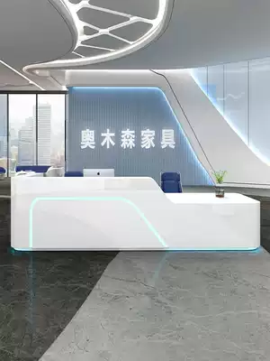 Paint front desk white company reception desk cashier Kindergarten beauty salon Education and training institutions Bar bar customization