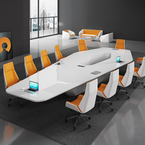 Office conference table long table conference room table and chair combination reception negotiation training long table paint work table