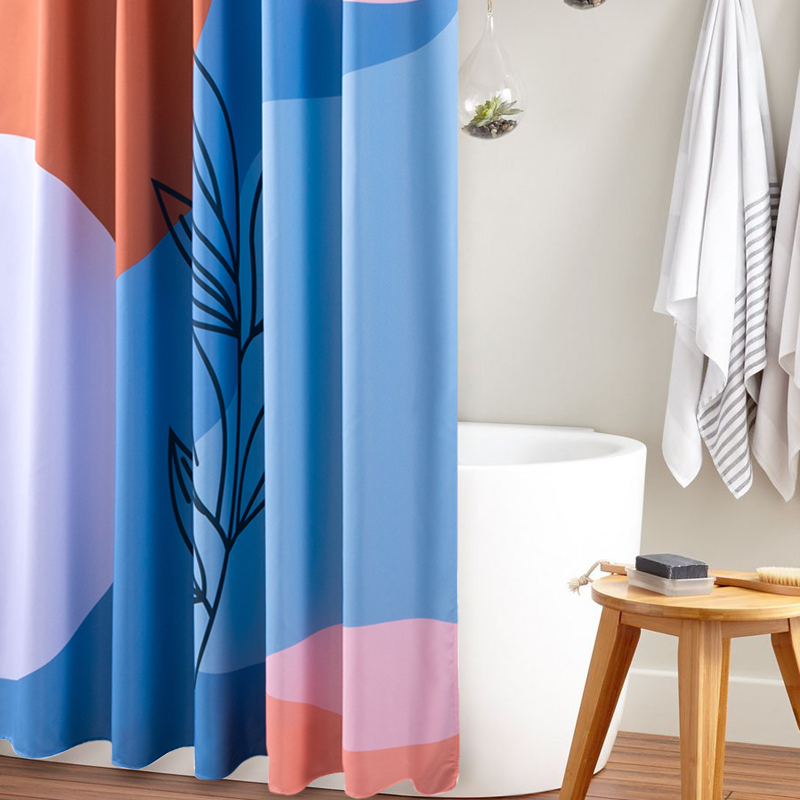 Bath Curtain Suit Free of perforated Bathrooms Telescopic Bath Curtain Rod Make-up Room Breakwater Partition Window Thickened waterproof cloth