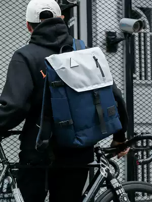 ACROSS tide brand street backpack men's and women's large-capacity school bag clamshell drawstring travel bag casual backpack computer