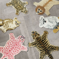 (One blanket one painting) Indian handmade wool carpet Animal shape Household bedroom Childrens room carpet