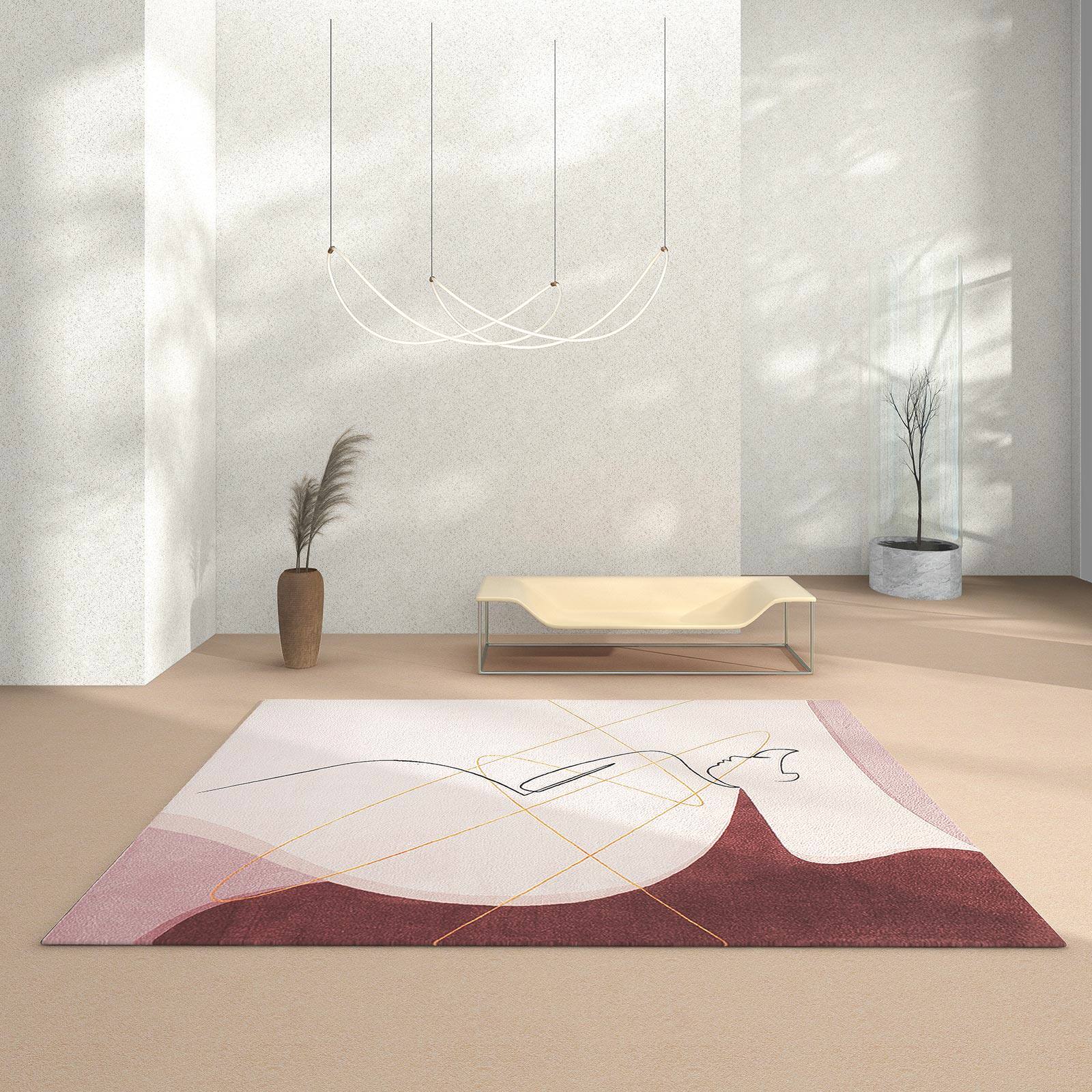 (one blanket one painting) Modern minimalist light extravaganza Living room Carpet Bedroom cloakroom Bedside Tea Blanket Customizable