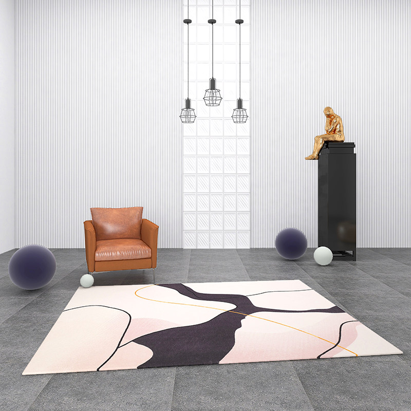 (A Blanket One Painting) Nordic Abstract Morandi Color Carpet Living Room Tea Table Blanket Light Extravagant senior bedside blanket