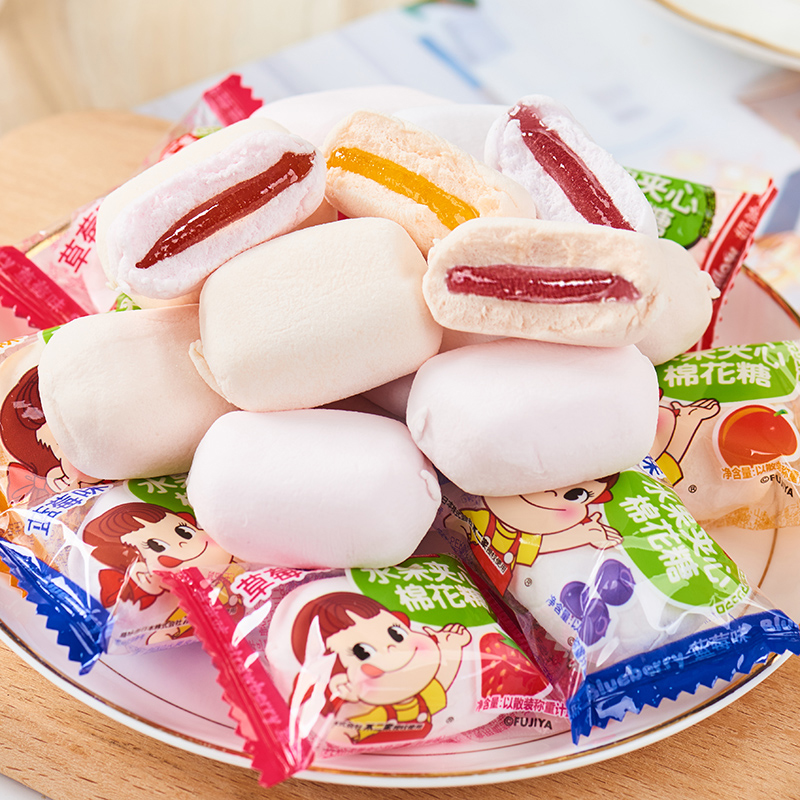 Fujia Sandwich Marshmallow Soft Candy Bulk Fruit Flavor Net Red Leisure Small Snack Food Wedding Candy Wholesale