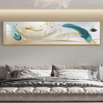 Nordic Bedrooms Decoration Painting Modern Minimalist Master Bedroom Bedside Hanging Painting Light Extravagant Abstract Feather Horizontal Version Mural Drawing Room Painting