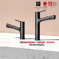 Black tap with white little black smith pulled mouth wash basin tap high and low body toilet on the basin face