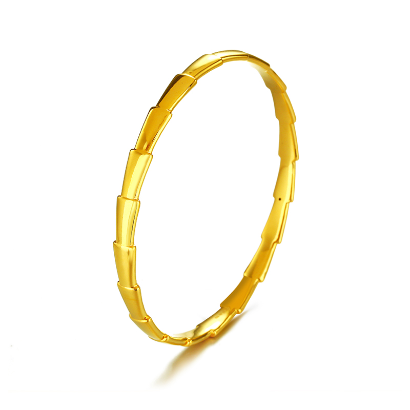 (Wanxi Gold Jewelry 3D) Hard Gold Bracelet Fashion Simple Pure Gold 999 Plain Gold Bracelet Gold Snake Bracelet Gift