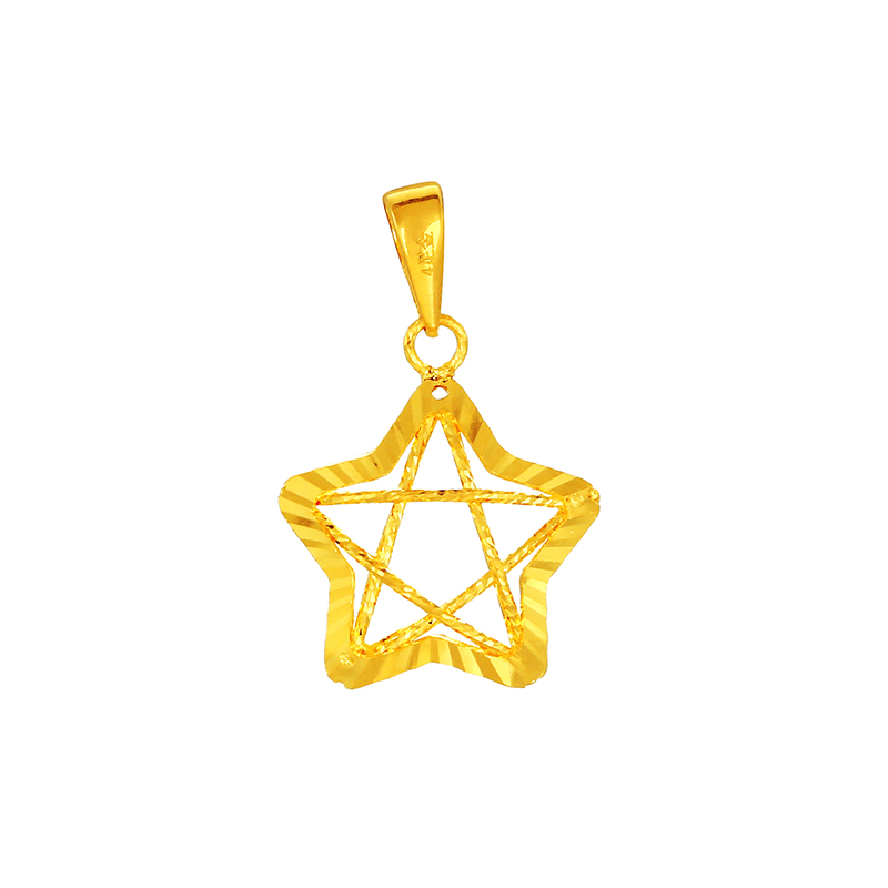 5G gold 999 gold pendant female star pendant